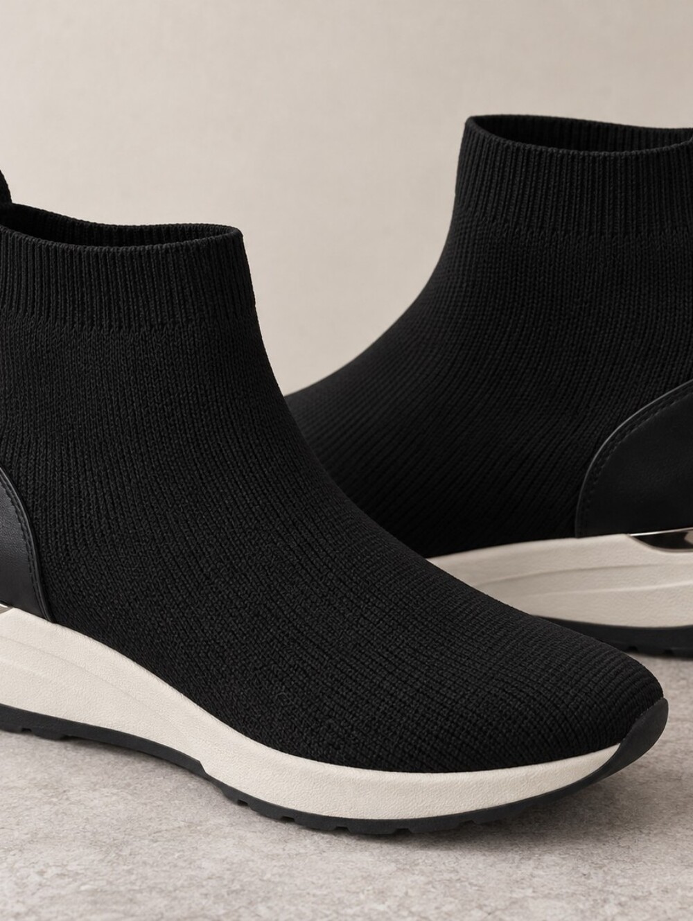 Steve Madden Black Sock Sneakers | Slip-On Knit Trainers | EU 40